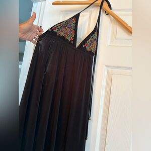 Black Dress with Colorful Embroidery